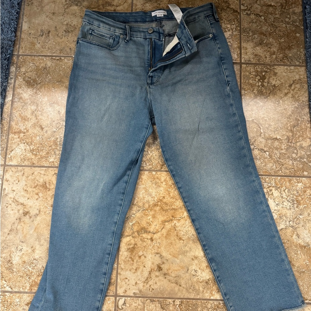 Good American Light Blue Straight Leg Jeans